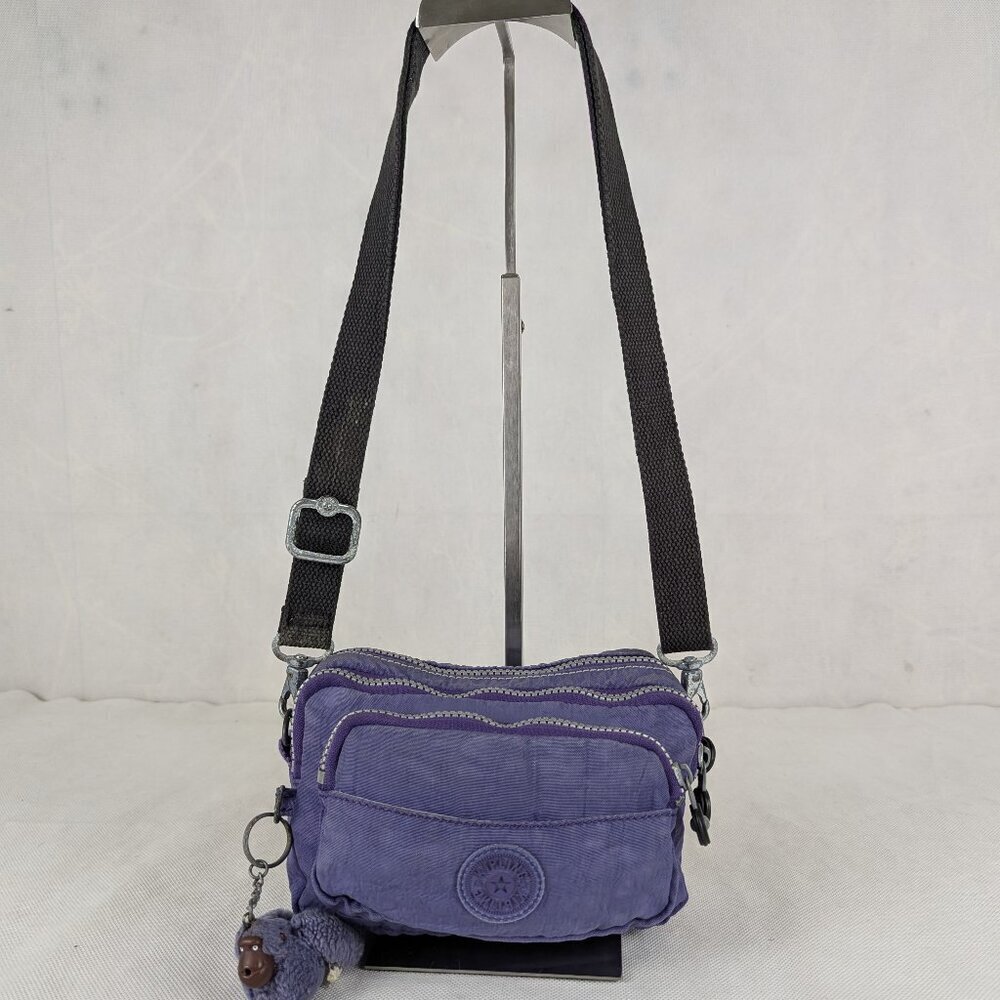 Kipling Merryl Crossbody Bag Purple Nylon -Clean Used - Buy It Now - Quick Ship!